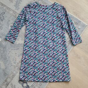 Vineyard Vines Girls Muliticolor Whale Overprint 3/4 Sleeve Dress SzL (14)